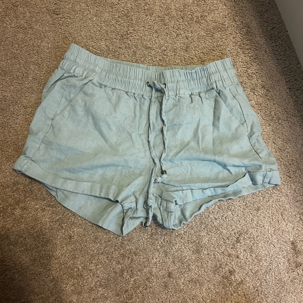 Sage Linen Summer Shorts